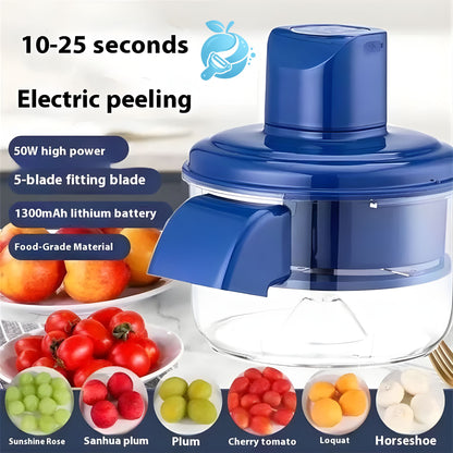 Portable electric peeler for fruits and vegetables, safe and fast